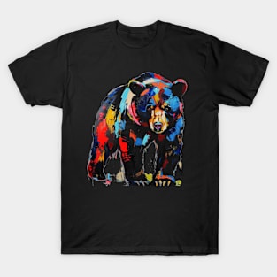 American Black Bear Colorful Pop Art Design Animal Lover Gift Idea T-Shirt